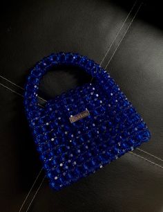 Designer KNITKOS blue indigo bag, Crystal custom tote designer bag, beaded bag , acrylic bag , gift Step mom gift, Personalize blue bag  This model can FITS :  - Any Phone ( except PRO MAX ) upon request, I can enlarge this bag for your IPhone without any additional fees, when placing an order in the comments, just write your IPhone model ❣️🫶🏻 - flat  - car keys ID  - driver's license  - headphones / AirPods  - cardholder  - cash lipstick  - antiseptic Dimensions - Width: (20cm.) - Height: (16 Blue Square Evening Bags, Blue Square Bag For Gifts, Blue Square Bag For Gift, Blue Tote Shoulder Bag For Party, Blue Shoulder Bag For Gift, Blue Top Handle Party Bag, Square Blue Gift Bag, Elegant Blue Gift Bag, Elegant Blue Beaded Bag