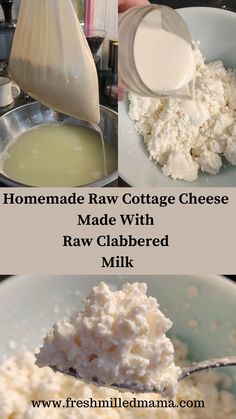 Homemade Raw Cottage Cheese How To Make Raw Cheese, Raw Cottage Cheese, Clabbered Milk Recipes, Making Cottage Cheese At Home, Diy Cottage Cheese, Scalding Milk, Clabbered Milk, Raw Dairy