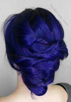 Indigo+Blue+Twisted+Updo Dark Blue Hair, Hair Color Crazy, Fairy Hair, Super Hair, Hair Color Blue, Color Pastel, Rainbow Hair, Cool Hair Color, Grunge Hair