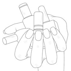 a drawing of a human hand with fingers extended