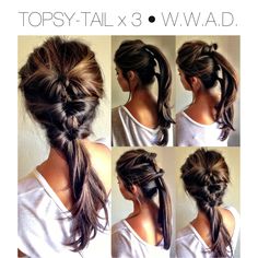 QUICK HAIR STYLE: Topsy Tail • Pony Tail • UpDo • Fall Hairstyle Makeup Tip, Hair Today, Hair Skin, Hair Day