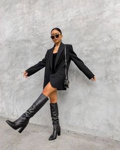 Long Boots Outfit, Outfit Botas, Black Boots Outfit, Winter 23, Heels Outfits, Outfit Casual