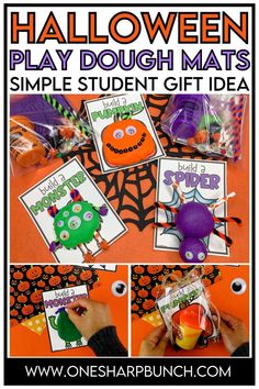 halloween play dough mats for kids to make