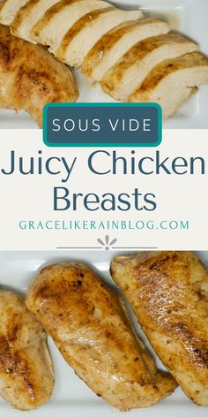 sliced chicken breasts that have been sous vide Sous Vide Chicken Breast, Sous Vide Chicken, Cooking Frozen Chicken, Chicken Breast Recipe, Sous Vide Recipes, Sous Vide Cooking, Cooked Chicken, Breast Recipe, Winner Winner