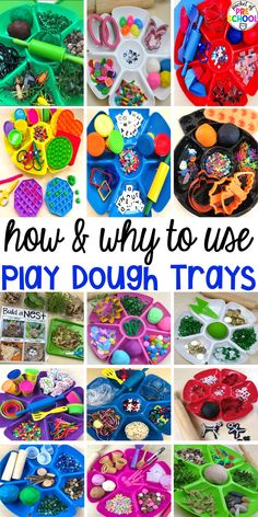 play dough trays with the words how and why to use play dough trays