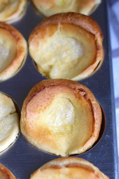 there are many small pastries in the muffin tin