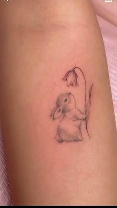 #bunnytattoo #gardencore #softgirlaesthetic Bunny Paw Tattoo, Tattoos Aesthetic Girl, Dainty Bunny Tattoo, Bunny Ear Tattoo, Tiny Bunny Tattoo, Duckling Tattoo, Soft Tattoo Aesthetic, Bunny Tattoo Ideas, Fun Tattoo Ideas