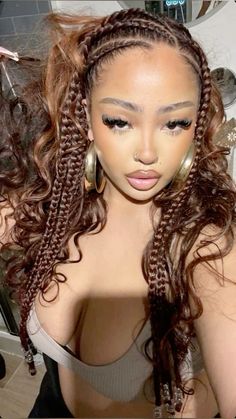 Katie Dinh, Mekap Mata, 20 Makeup, Smink Inspiration, Hairdos For Curly Hair, Pretty Braided Hairstyles, Goddess Braids, Box Braids Hairstyles