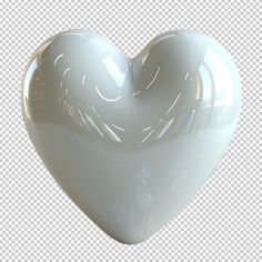 a white heart shaped object on a transparent background