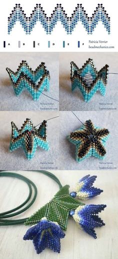 instructions to make beaded flower brooches