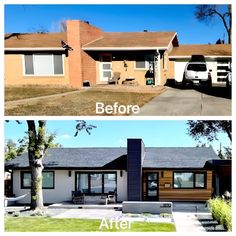 before and after photos of a house