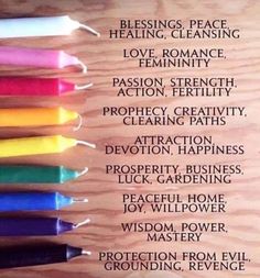 Candle Color Meanings Magic, Celtic Witch, Candle Color Meanings, Coloured Candles, Candle Magick, Wiccan Spell Book