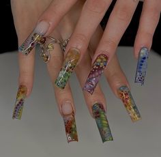 Maximalist Nails, Boho Nails, Spring Acrylic Nails, Glam Nails, Nails Summer