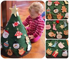 a christmas tree for toddlers to decorate on pinter's board is featured