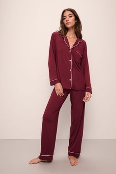 Gisele TENCEL™ Modal Long PJ Set – Eberjey Uni Bedroom, Eberjey Pajamas, Birthday 25, Lauren Elizabeth, Oprahs Favorite Things, Gift Inspo, Soft Pajamas, Button Front Top, Notch Collar