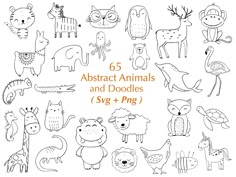 an image of animals and doodles