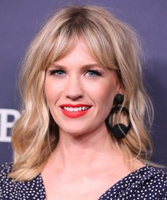 January Jones Long Lob, Corte Long Bob, Long Bob With Bangs, Lob Styling, Long Bobs, Wavy Bob Hairstyles, Medium Bob Hairstyles, Bob Haircut With Bangs