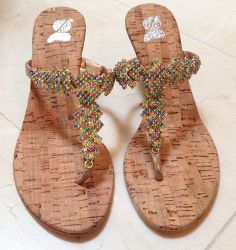 Elegant jeweled Sandal at Gossip Shoes Palladium Mall Mumbai.  More at: bonconseil.us Bohemian Beaded Closed Toe Flip Flops, Summer Open Toe Flip Flops With Cork-bed Midsoles, Beaded Bohemian Open Toe Flip Flops, Multicolor Tropical Open Toe Flip Flops, Bohemian Beaded T-strap Open Toe Sandals, Great Hairstyles, Mumbai, Fashion News, Fashion Looks