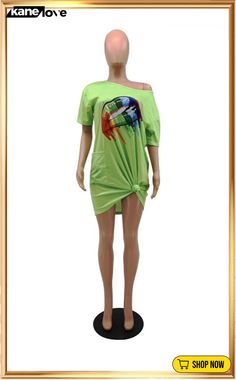 White Polyester Fashion Sexy One Shoulder Short Sleeves One Word Collar Step Skirt Skirt Print Patchwork Casual Stretch Mini Skirt For Club, Green Casual Mini Dress For Club, Casual Stretch Skirt For Club, Casual Green Non-stretch Mini Skirt, Casual Green Mini Dress For Club, Casual Non-stretch Green Mini Skirt, Spring Club Knee-length Skirt, Stretch Mini Skirt For Summer Club Events, Green Stretch Skirt For Summer