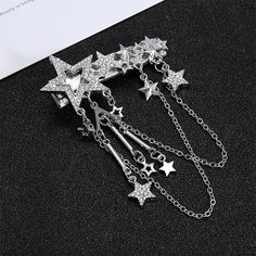 Y2K Stars Rhinestone Hair Clip ⭐ Size: 6.2cm/ 2.4 in Star Hair Clips, Metal Hair Accessories, Hair Accessories Crown, Flower Headband Wedding, Wedding Hair Headband, Rhinestone Hair Clip, Star Hair, Wedding Hair Clips, Pearl Hair Pins