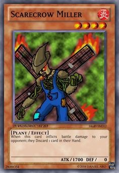 a card with an image of a character in the video game scarecrow miller