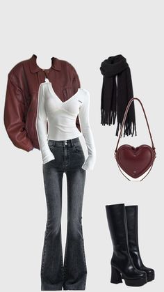 Cherry red fall outfit Cherry Red Outfit, Outfit For Fall, Simple Trendy Outfits, Red Outfit, Autumn Outfit, Outfit Inspo Fall