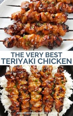 the very best teriyaki chicken is served over rice