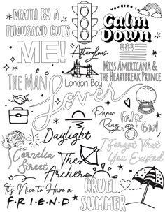 the back side of a black and white poster with words on it