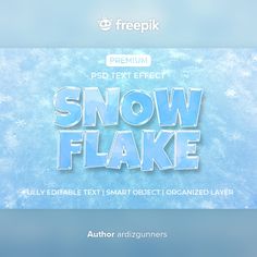 snow flake text effect for photoshopped in adobe and psd formats