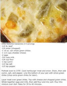 the recipe for this casserole is shown with instructions