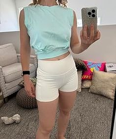 Amazon.com: ARRIVE GUIDE Crop Top Athletic Shirts for Women Cute Sleeveless Yoga Tops Running Gym Workout Shirts Apricot XS : Clothing, Shoes & Jewelry Shoe Jewelry