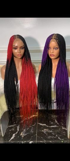 We make this lovely ghana braids style on a wig. The wig is made  with  closure lace .It takes about two weeks to process.  Its handmade to ensure the best quality.  It's a completely stress free option for gorgeous ladies who love big cornrow braids. Your hair looks like new everyday you wear it. Select the color you want. The colors available are: color 1, 2, 27,30,33,613,custom color, pink,silver grey, blue, purple,  burgundy,white. Please check your messages when you place your order and pro Big Cornrow Braids, Ghana Braid Styles, Micro Braids Hairstyles, Frontal Lace Wig, Medium Hair Braids, Ombre Braid, Ghana Braids, Colored Braids, Box Braid Wig