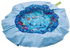 an inflatable swimming pool with fish and sea creatures on the bottom is shown