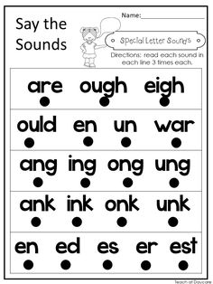 an english worksheet with the words say the sounds and numbers to be used