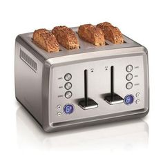 three slices of toaster sitting on top of each other