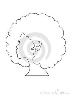 the silhouette of a woman's head with an afro hairstyle