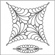 a square shaped pattern with leaves and flowers in the center, on a white background