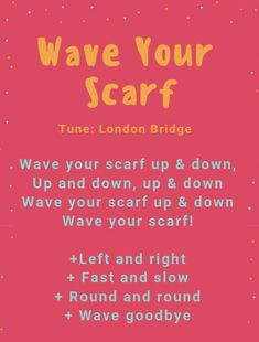 an advertisement for wave your scarf, with the words'wave your scarf '