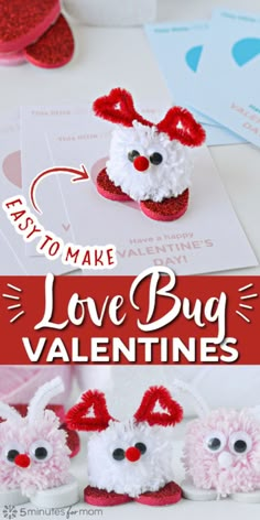 valentine's day craft project for kids to make love bug valentines