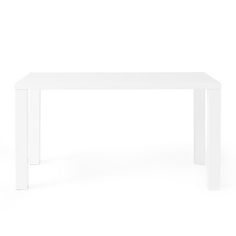 a white table sitting on top of a white floor