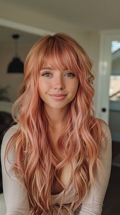 Cherry Blonde Hair Color, Cherry Blonde Hair, Blond Rose, Pink Blonde Hair, Peach Hair, Blonde Hair Color Ideas, Hair Envy