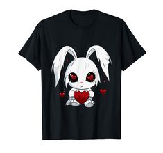 PRICES MAY VARY. Click on the Brand Name to see more designs in this style. Goth bunny, cute white bunny, goth bunny, red heart, Sweet Bunny, great for girls, boys, little girls, women, teenagers and men, dark bunny, bunny lover Great present to gift to husband, wife, mom, dad, brother, sister, son, daughter, friends or family on occasions such as Graduation, Birthday, Valentine's day, New Year's, Christmas, Mother's Day, Father's Day, or Easter holiday. Lightweight, Classic fit, Double-needle s Cute White Bunny, Goth Bunny, Goth Kawaii, Bunny Bunny, Kawaii Goth, Hearts Girl, Bunny Lovers, White Bunny, Bunny Art