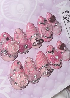 Junk Nails, Hime Gyaru, Gyaru Fashion, Soft Nails, Kawaii Nails