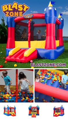 an inflatable bouncy castle with kids playing inside