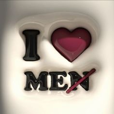 the word i love mex written in black and white letters with a red heart