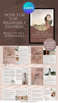 done for you, ecourse, workbook, ebook, life coaching tools, canva templates, canva editable, instagram post templates, call to action templates Social Media Calendar, Art Of Love, Loving Yourself, Time Of Your Life, Life Coaching