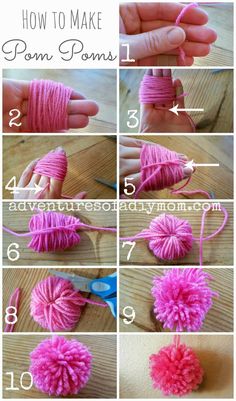 how to make yarn pom poms with instructions for making pom poms