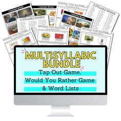 multisyllabic-games-speech-therapy 3 Syllable Words, 2 Syllable Words, Would You Rather Game, Interactive Pdf, Multisyllabic Words, 32 Birthday, Word Practice, Would You Rather, Word List