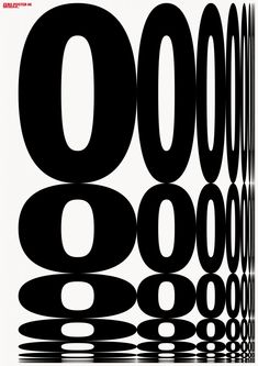 an abstract black and white poster with the word 00 in it's center, surrounded by smaller circles