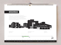 a calendar with the words bauhus on it